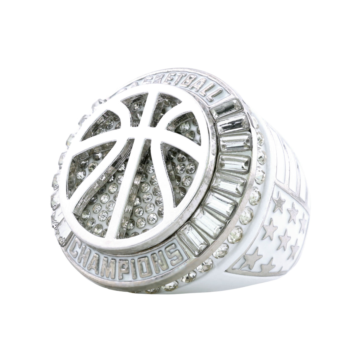Basketball27B White&Platinum Champions Ring