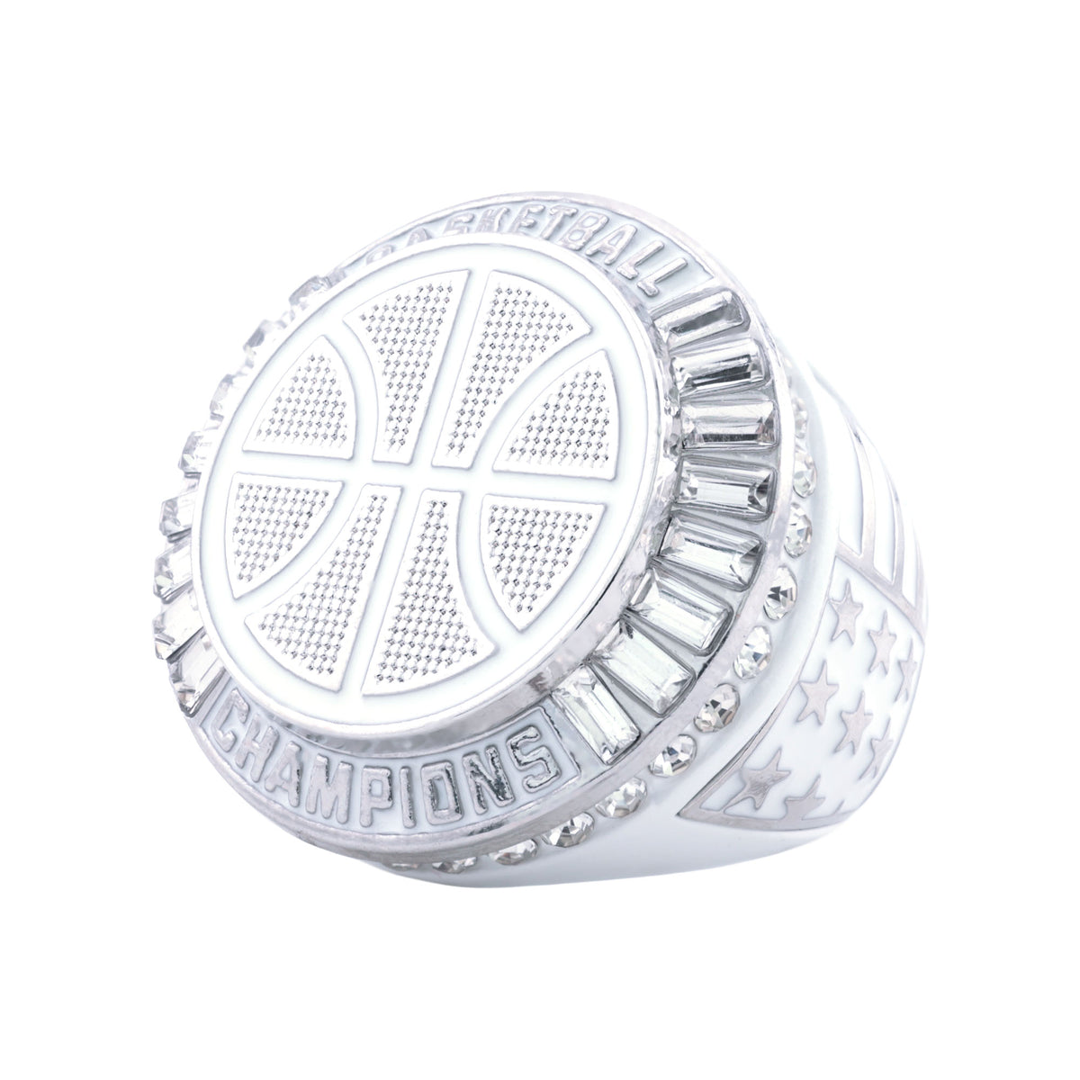 Basketball27A White&Platinum Champions Ring