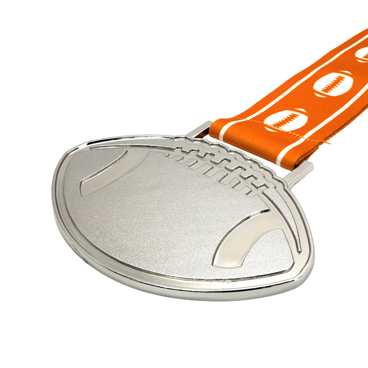 MED27 4'' Silver/Texas&White Football Medal
