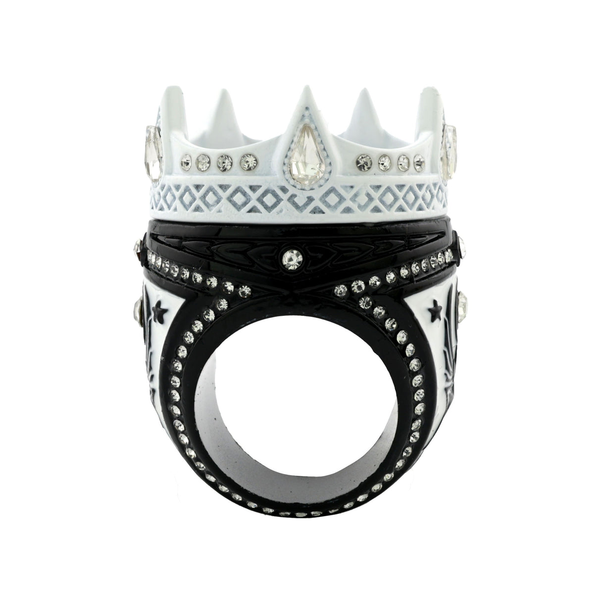 Crown26 Black&White Ring