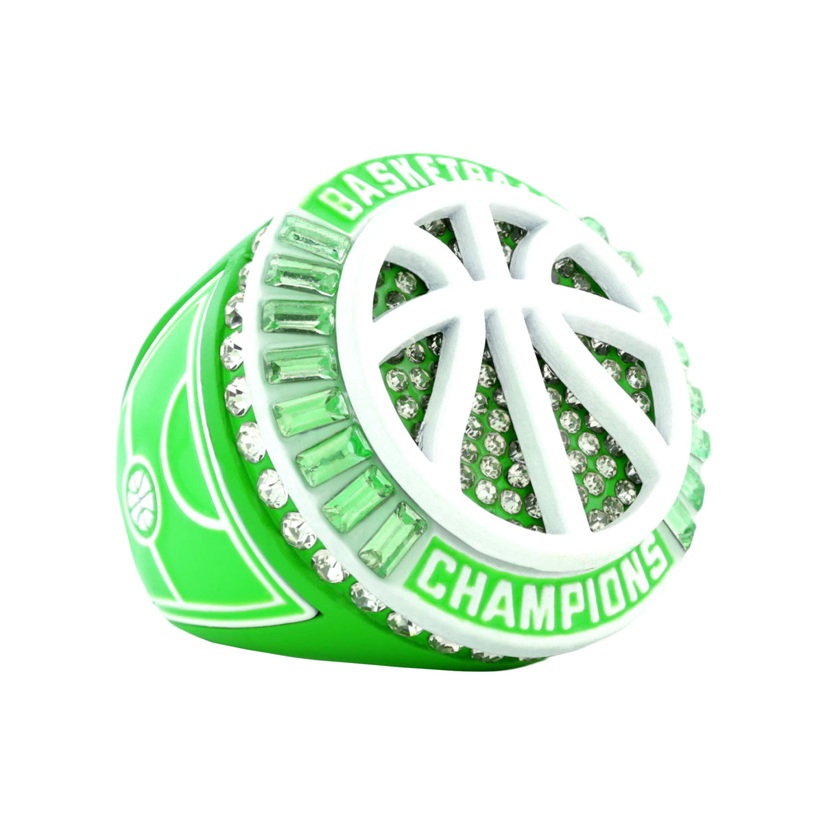 Basketball27B Green&White Champions Ring