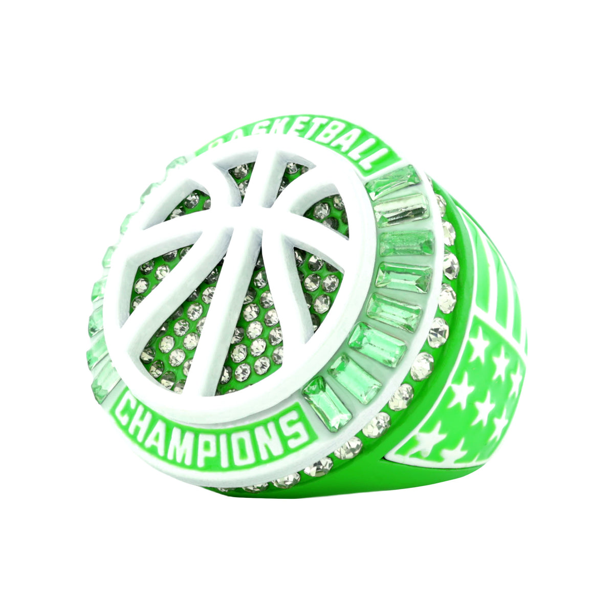 Basketball27B Green&White Champions Ring