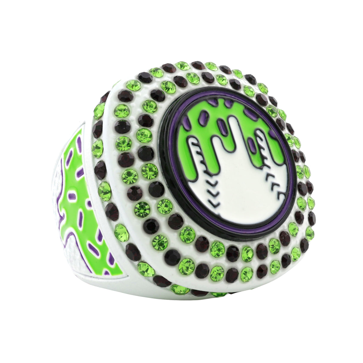 GEN27 Drip Baseball White Goblin All Stones Ring