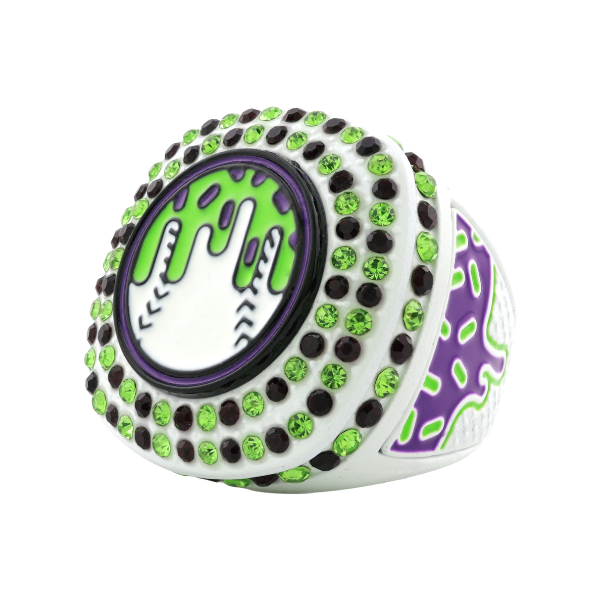 GEN27 Drip Baseball White Goblin All Stones Ring