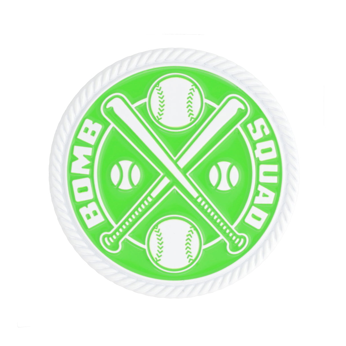 Bomb Squad Green & White Coin