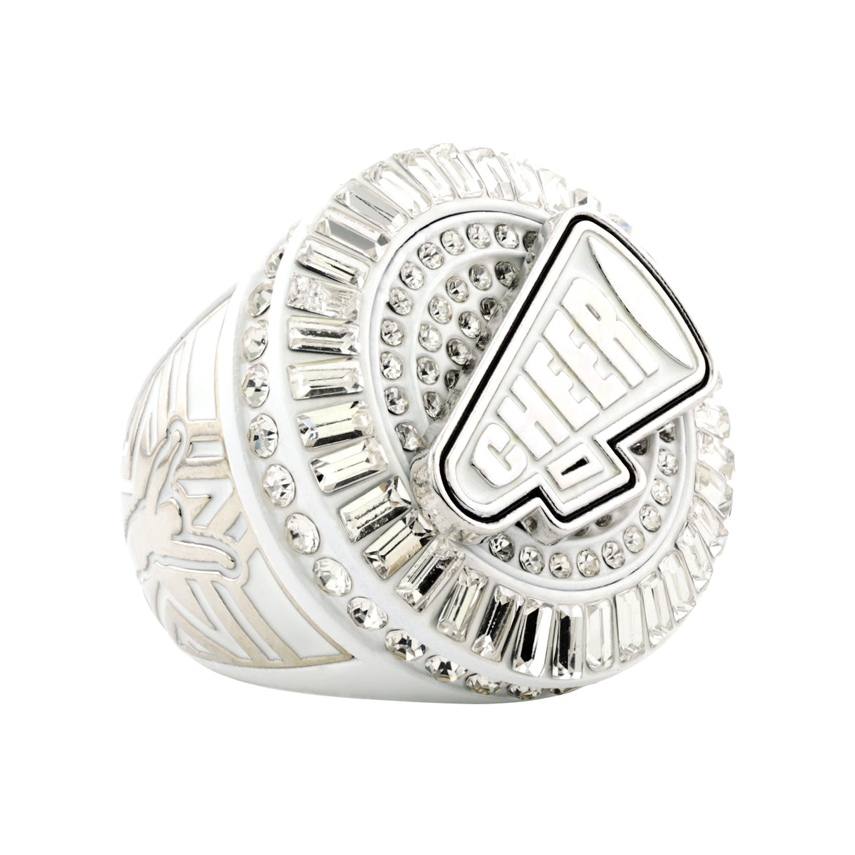Cheer26 White&Silver 2 All Stones Ring
