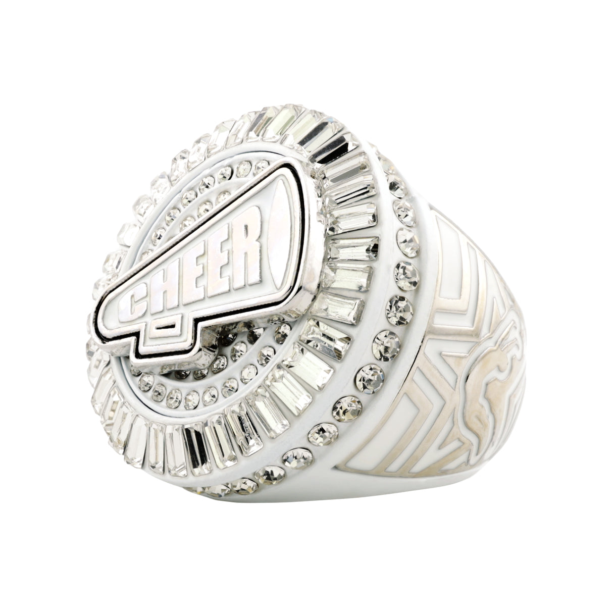 Cheer26 White&Silver 2 All Stones Ring