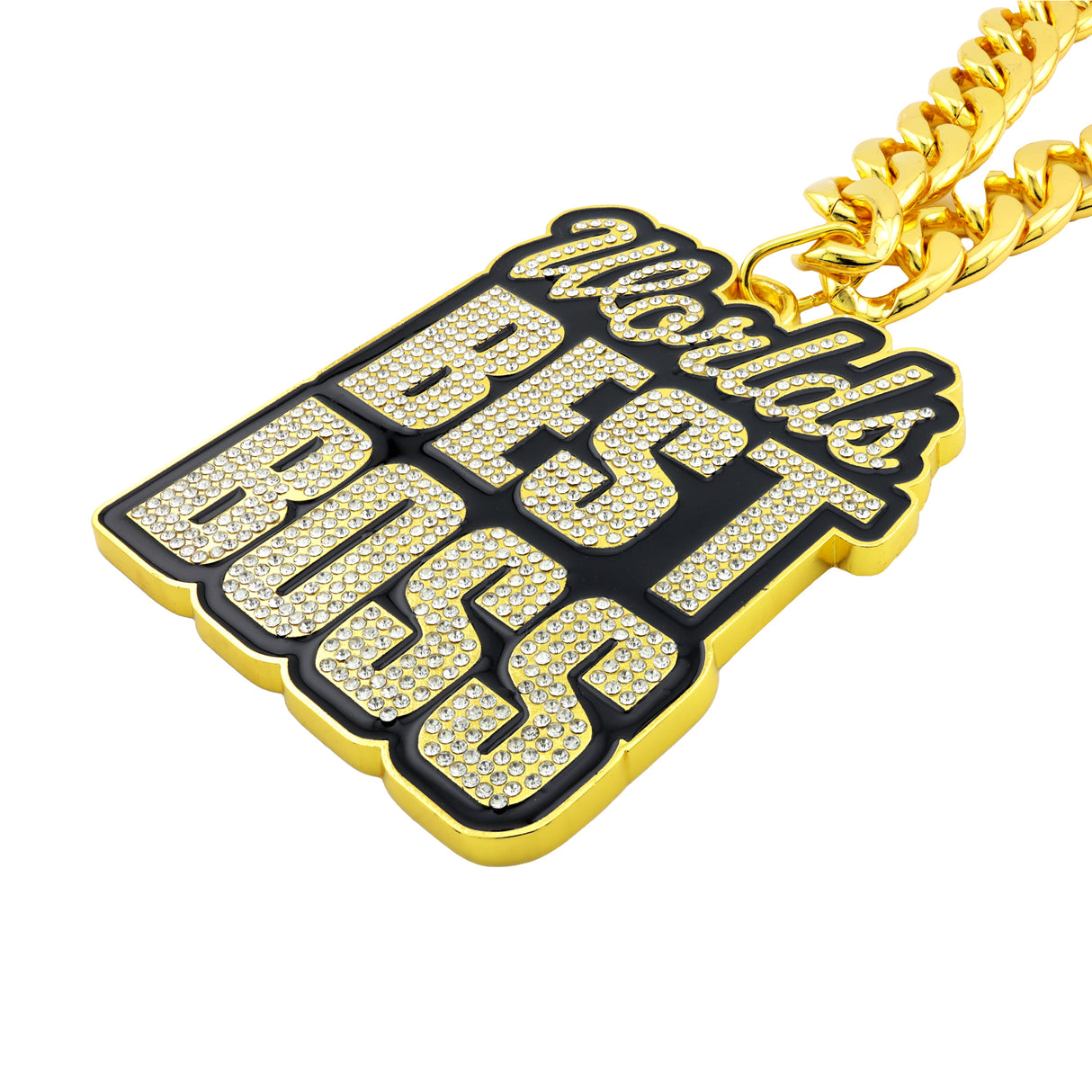 World's Best Boss Gold Stone Chain
