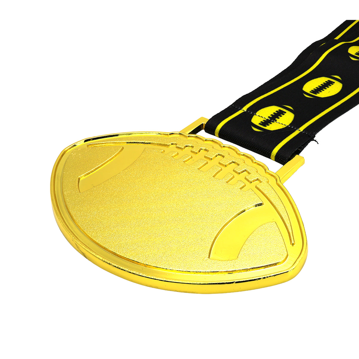 MED27 4'' Gold/Black&Yellow Football Medal