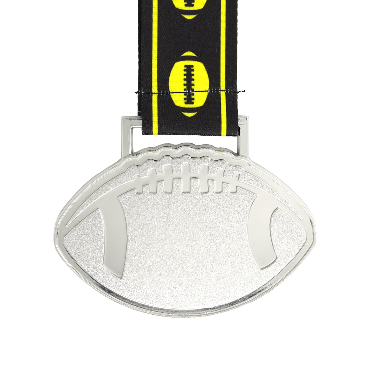 MED27 4'' Silver/Black&Yellow Football Medal