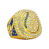 GEN25A Gold&Navy All Stones Ring