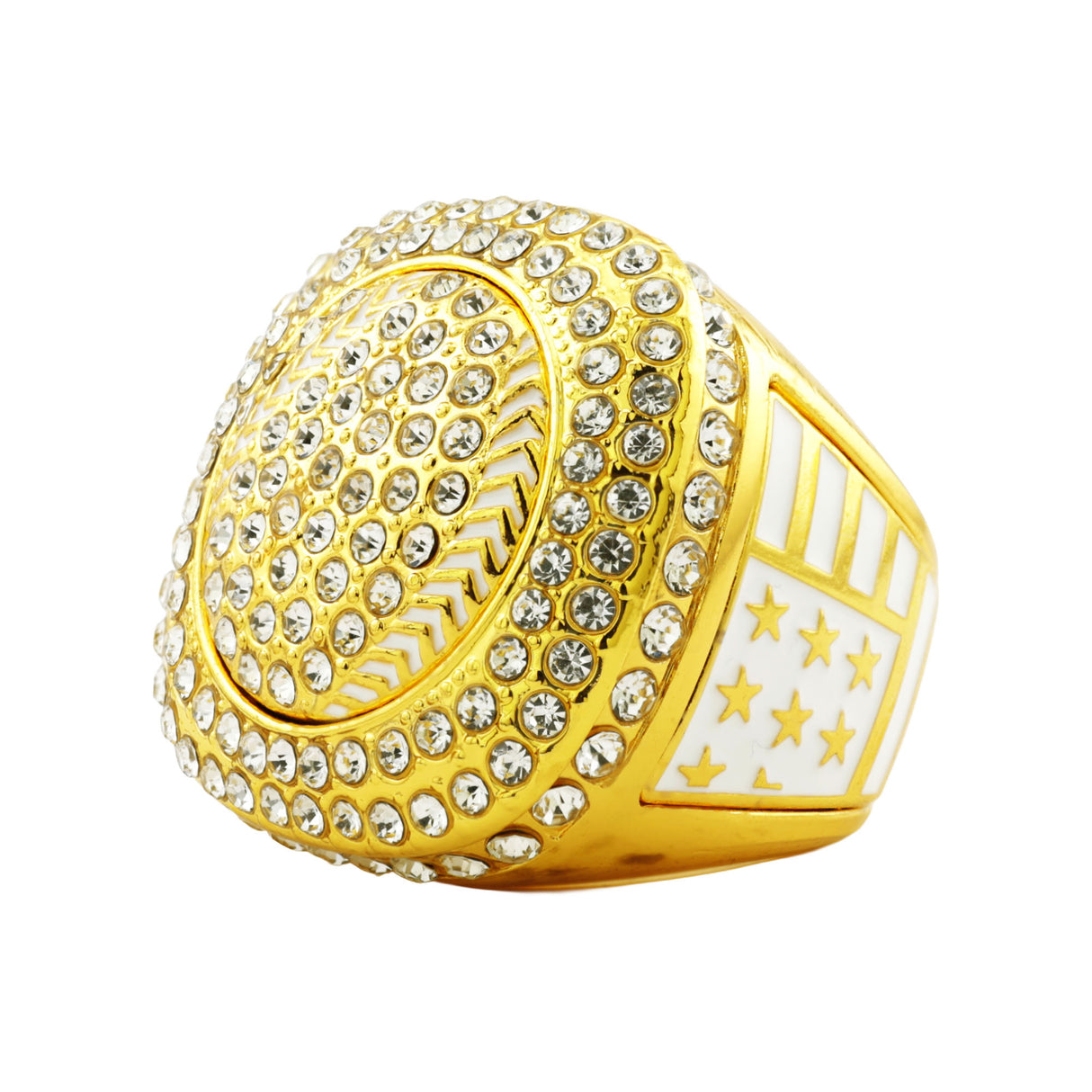 GEN25A Gold&White All Stones Ring