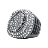 GEN25A Gunmetal&Black All Stones Ring