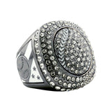 GEN25A Gunmetal&White All Stones Ring