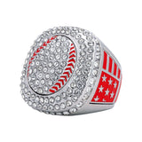 GEN25A Silver&Red All Stones Ring