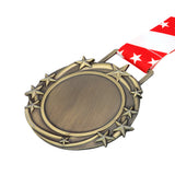 Med26 3.25" Blank Star Medal Antique Bronze&Red/White/Blue