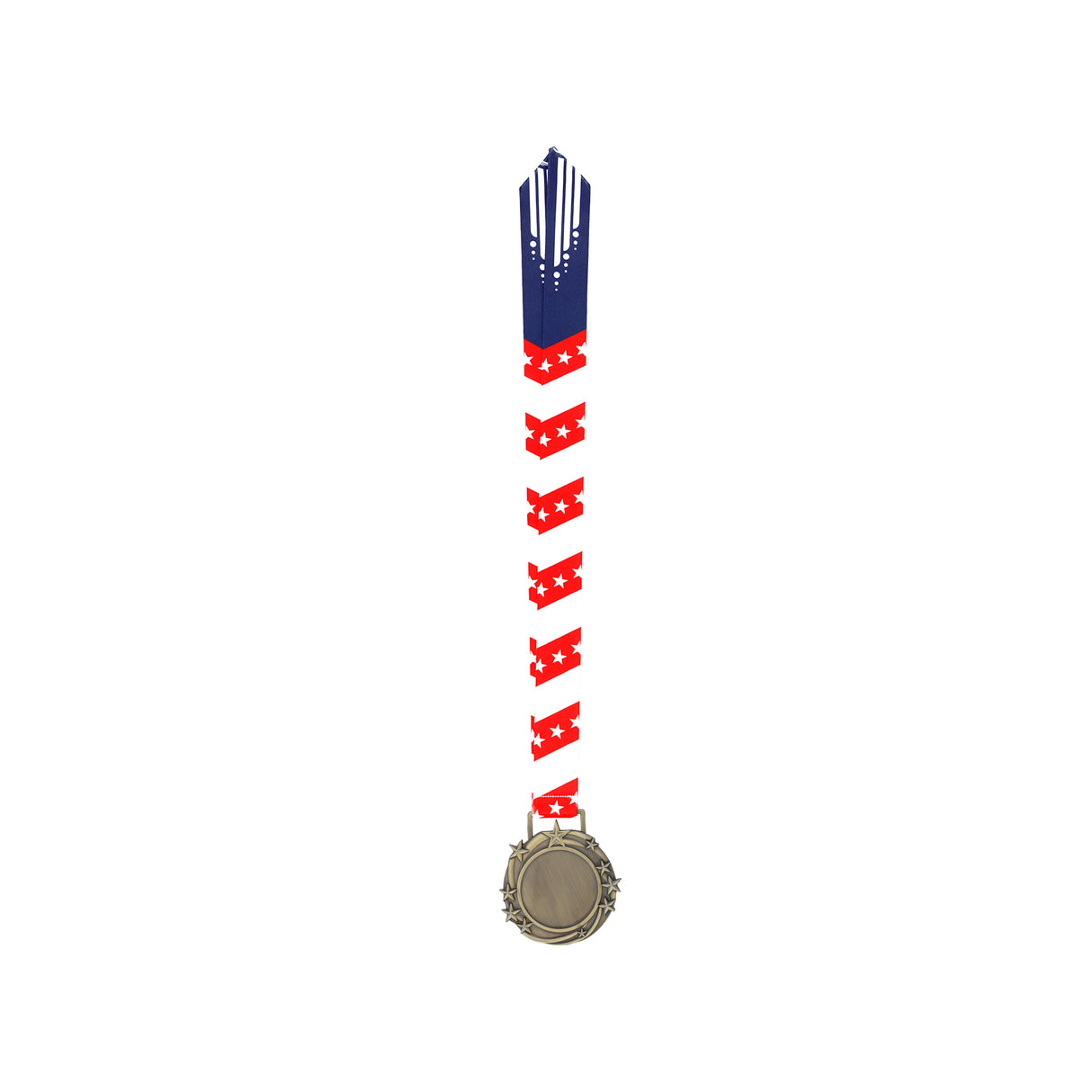 Med26 3.25" Blank Star Medal Antique Bronze&Red/White/Blue