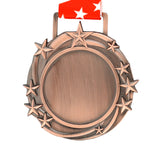 Med26 3.25" Blank Star Medal Antique Copper&Red/White/Blue
