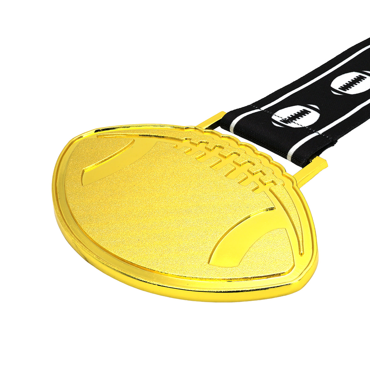 MED27 4'' Gold/Black&White Football Medal