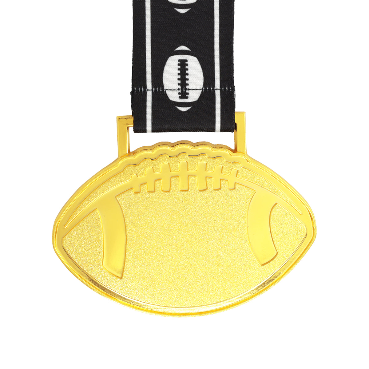 MED27 4'' Gold/Black&White Football Medal