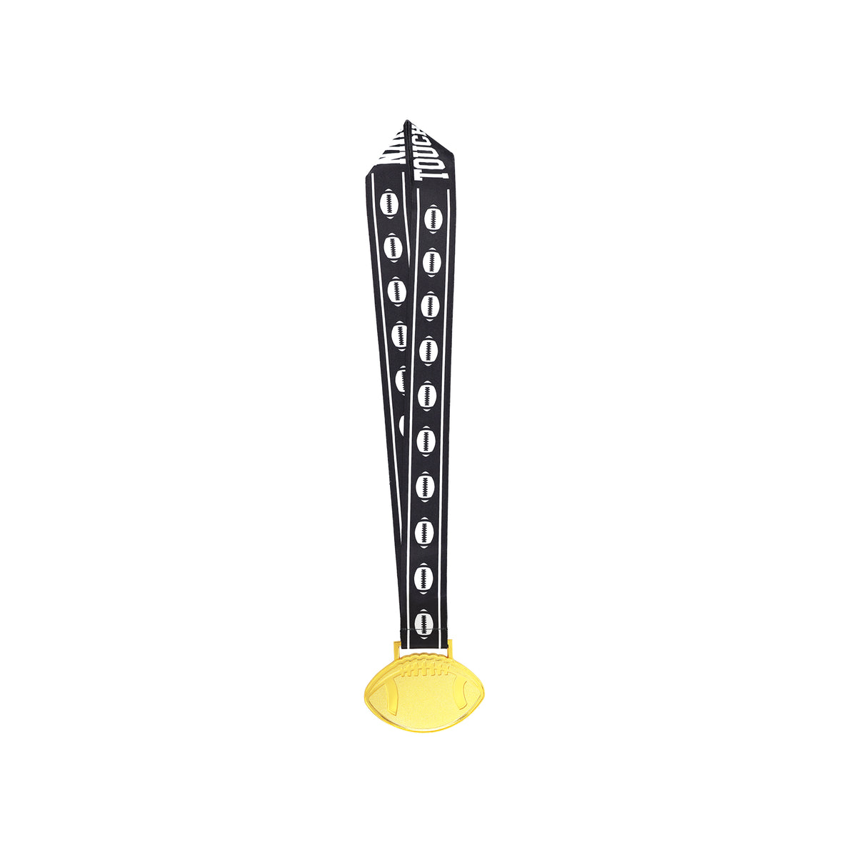 MED27 4'' Gold/Black&White Football Medal