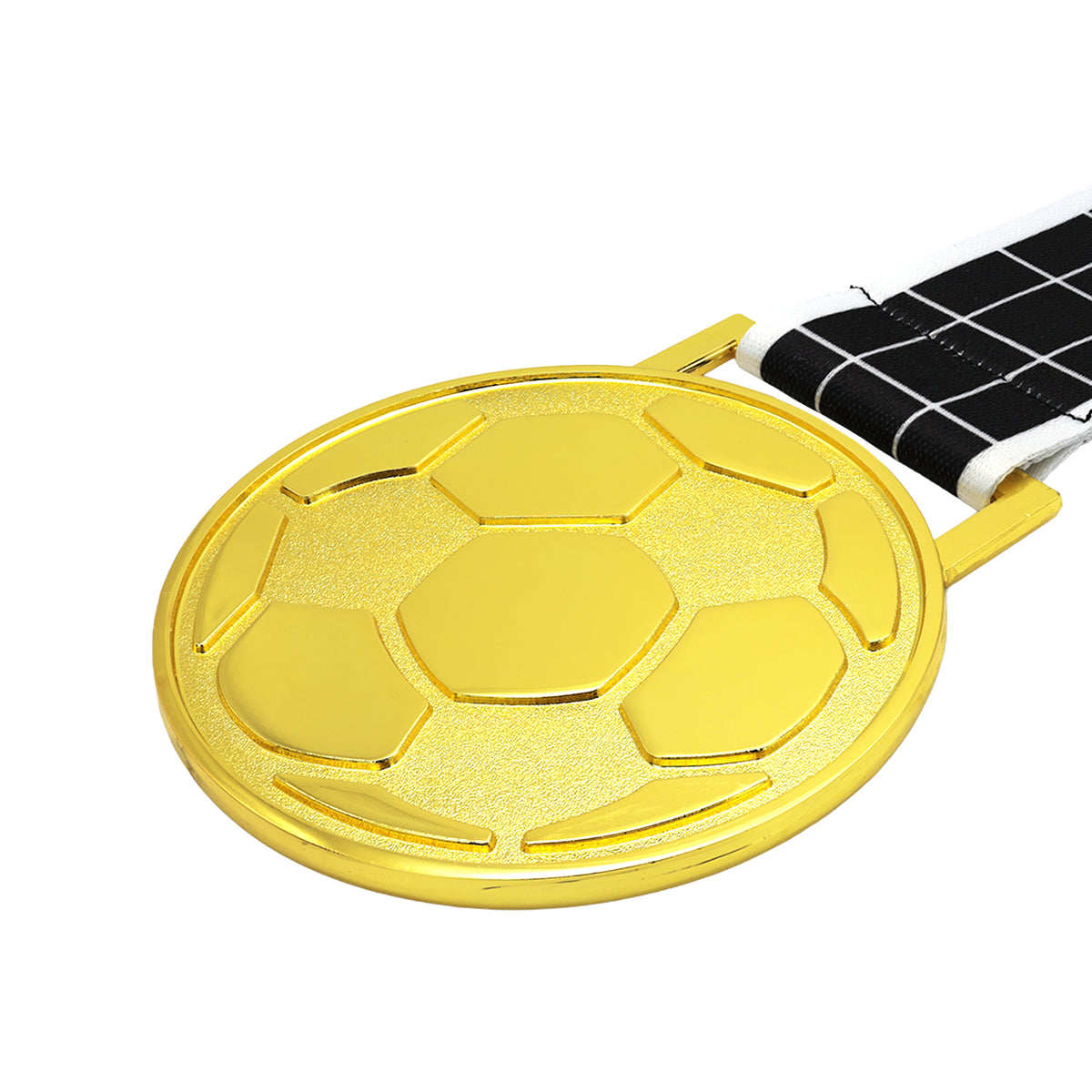 MED27 3'' Gold/Black&White Soccer Medal