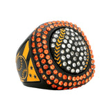 GEN25A Orange&Black All Stones Ring