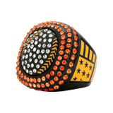GEN25A Orange&Black All Stones Ring