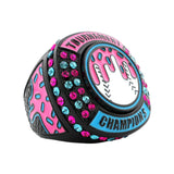 GEN27 Drip Baseball Black Icy Tournament Champions Ring