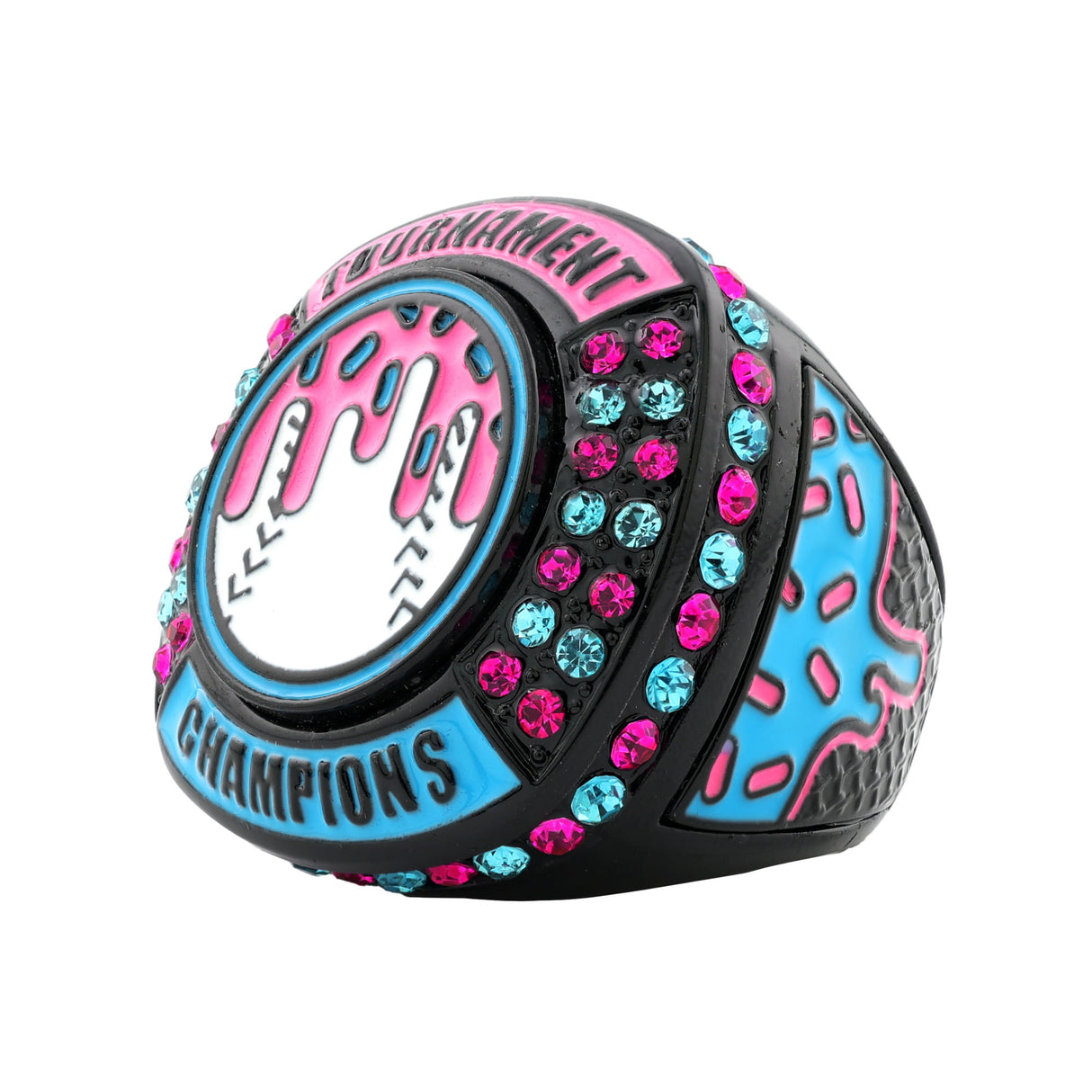 GEN27 Drip Baseball Black Icy Tournament Champions Ring