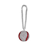 Baseball/Softball Stone Chain Black/Clear/Red