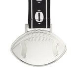 MED27 4'' Silver/Black&White Football Medal