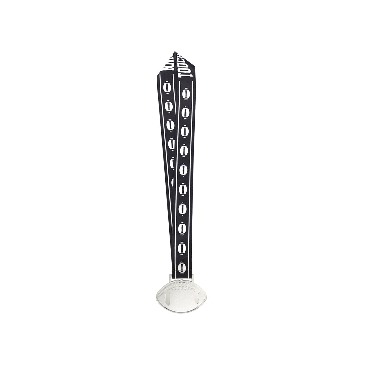 MED27 4'' Silver/Black&White Football Medal