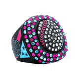 GEN25A Blackout Drip All Stones Ring