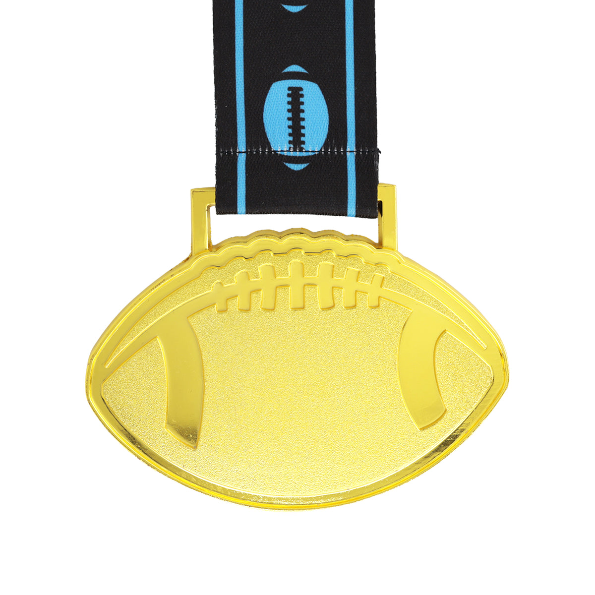 MED27 4'' Gold/Black&Blue Football Medal