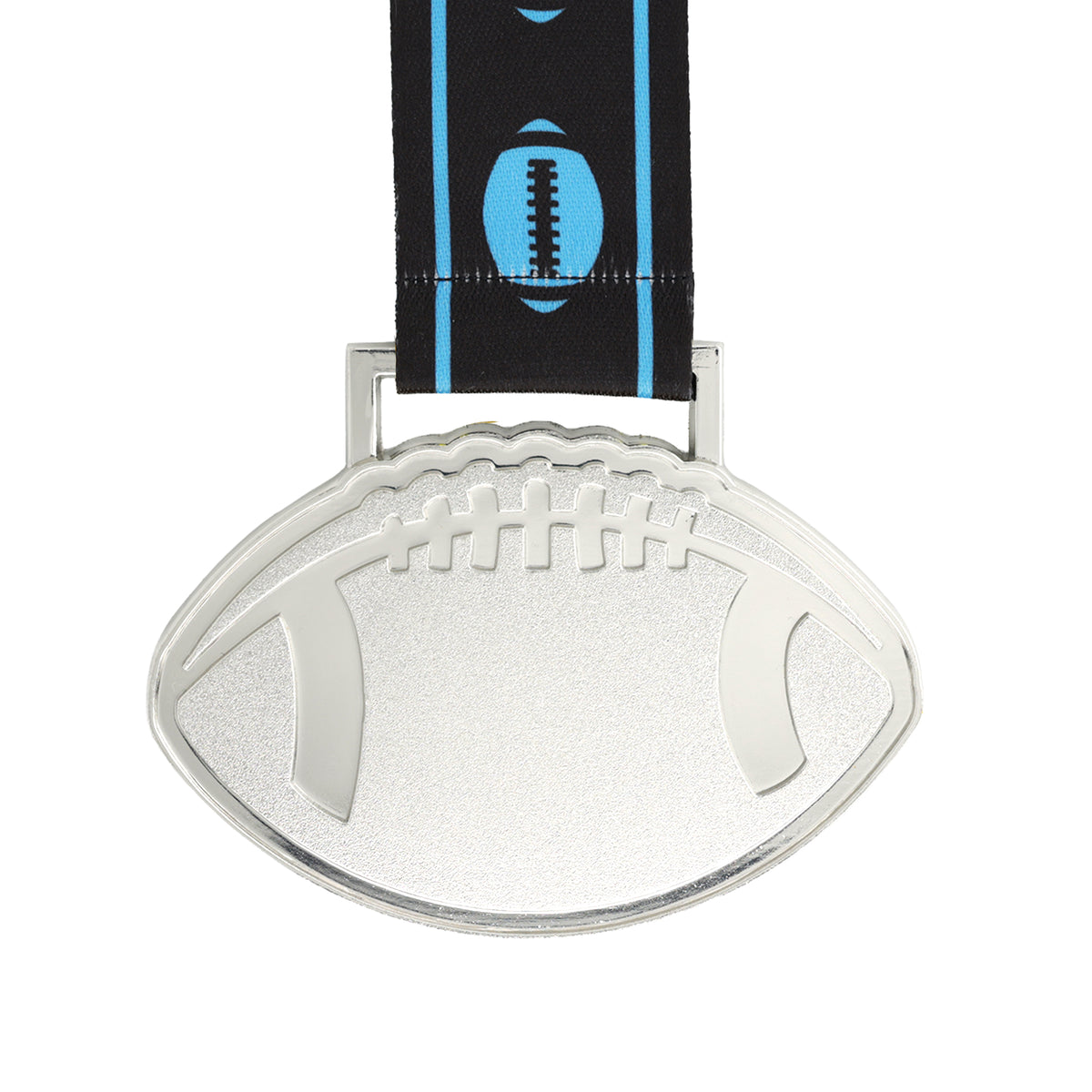MED27 4'' Silver/Black&Blue Football Medal