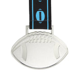 MED27 4'' Silver/Black&Blue Football Medal