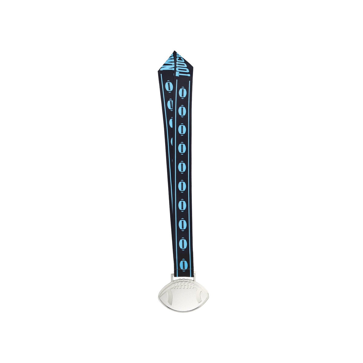 MED27 4'' Silver/Black&Blue Football Medal