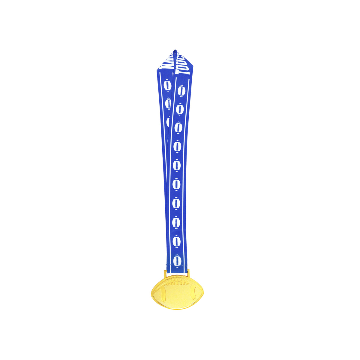 MED27 4'' Gold/Blue&White Football Medal