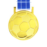 MED27 3'' Gold/Blue&White Soccer Medal