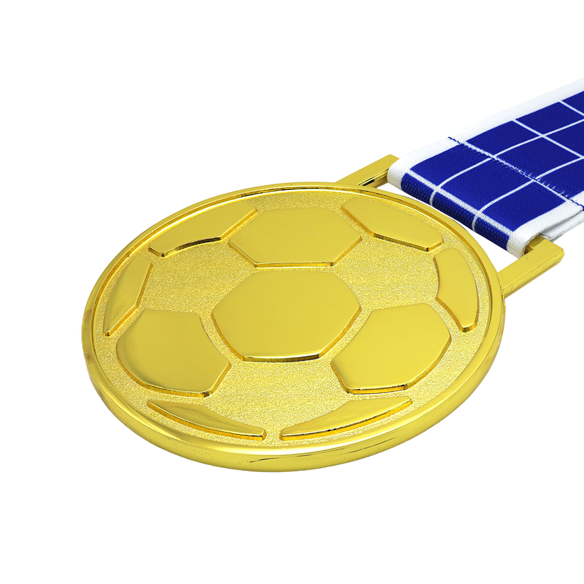 MED27 3'' Gold/Red&Blue Soccer Medal