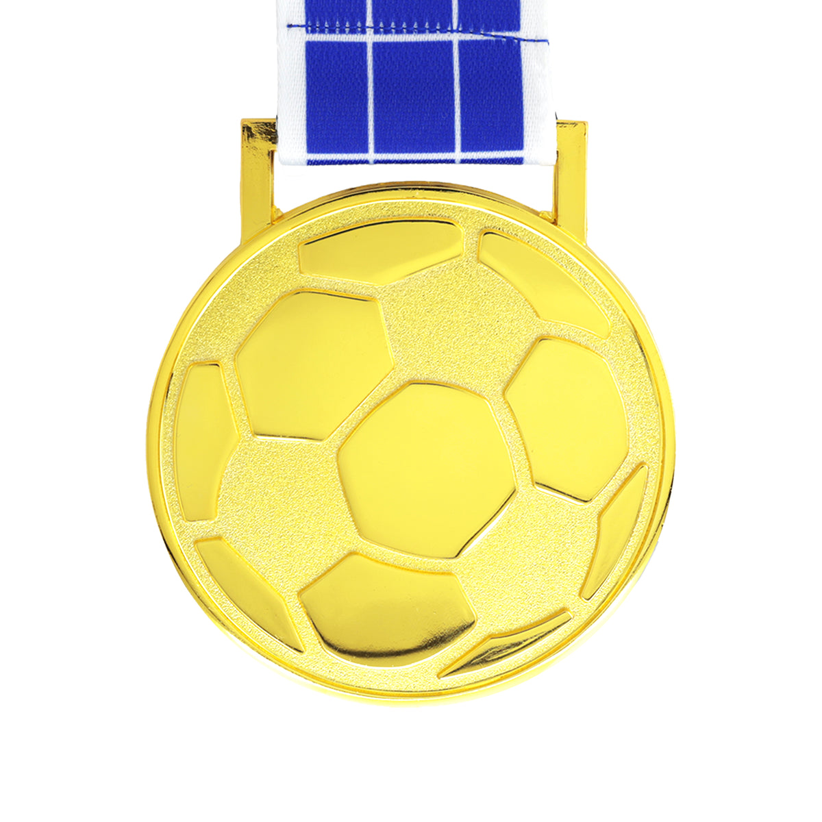 MED27 3'' Gold/Red&Blue Soccer Medal