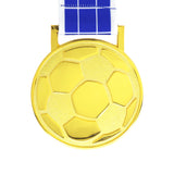 MED27 3'' Gold/Red&Blue Soccer Medal