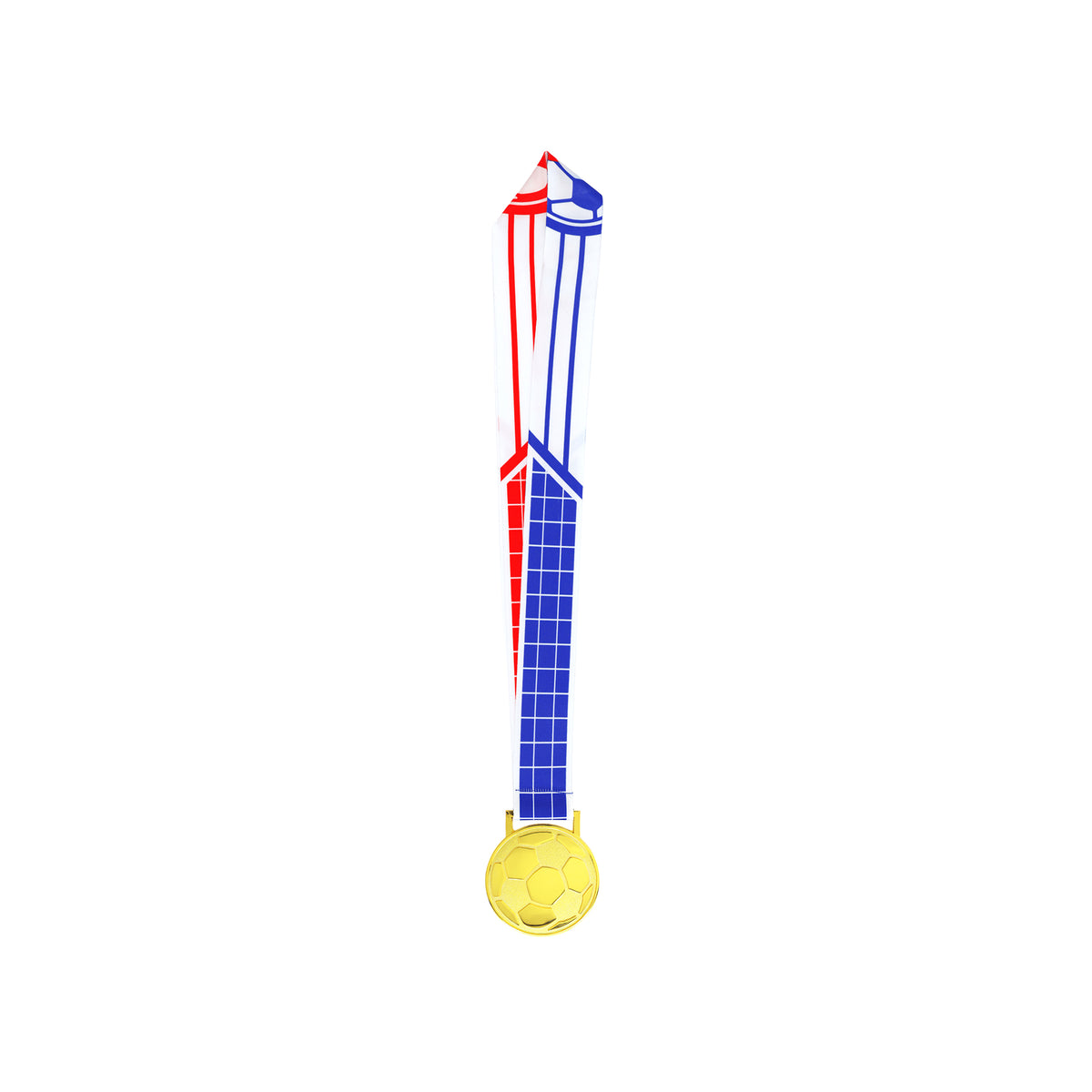 MED27 3'' Gold/Red&Blue Soccer Medal