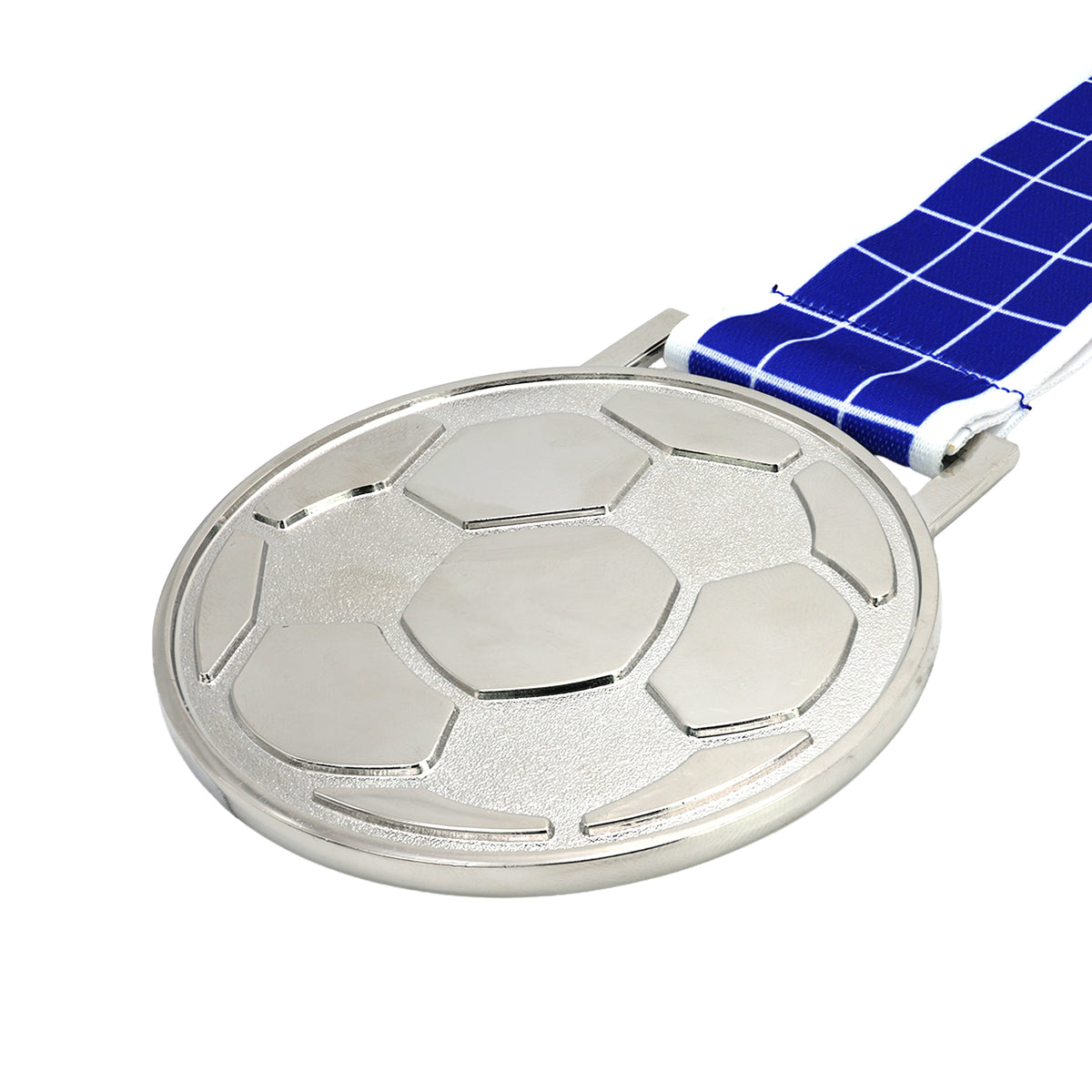 MED27 3'' Silver/Red&Blue Soccer Medal