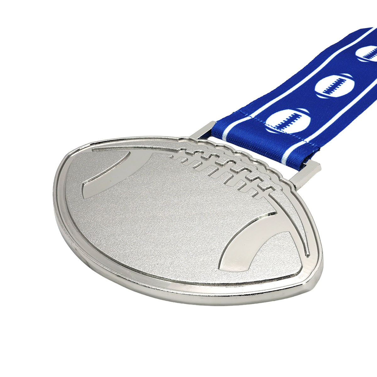MED27 34' Silver/Blue&White Football Medal