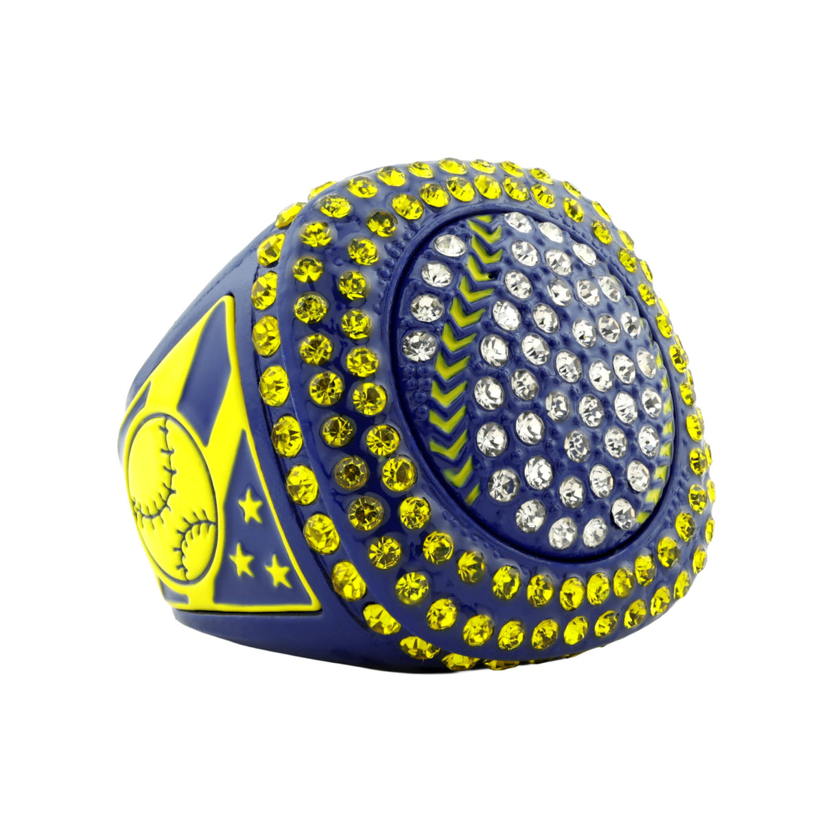 GEN25A Blue&Yellow All Stones Ring