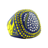 GEN25A Blue&Yellow All Stones Ring