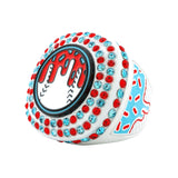 GEN27 Drip Baseball White Candy All Stones Ring