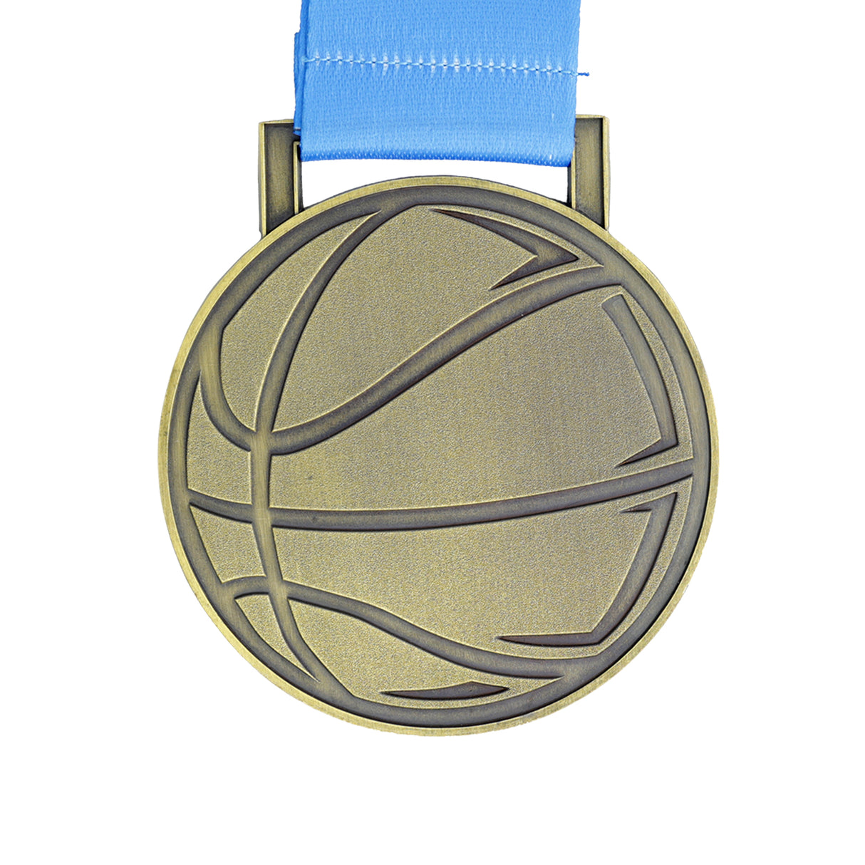 MED27 Basketball Medal - Antique Bronze&Blue